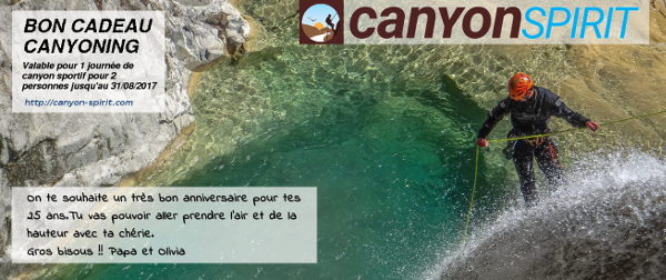 Bon carte cadeau canyoning pyrenees2